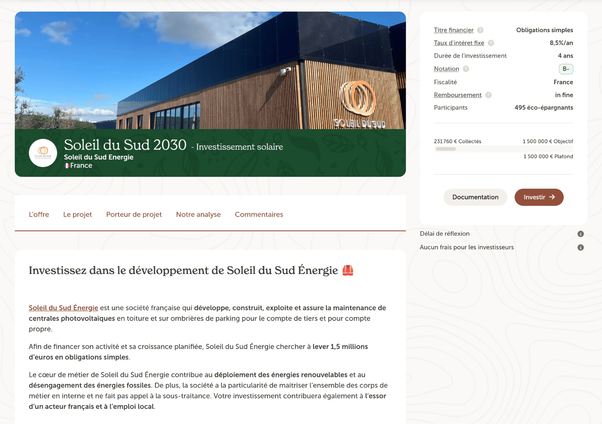Exemple présentation projet Enerfip