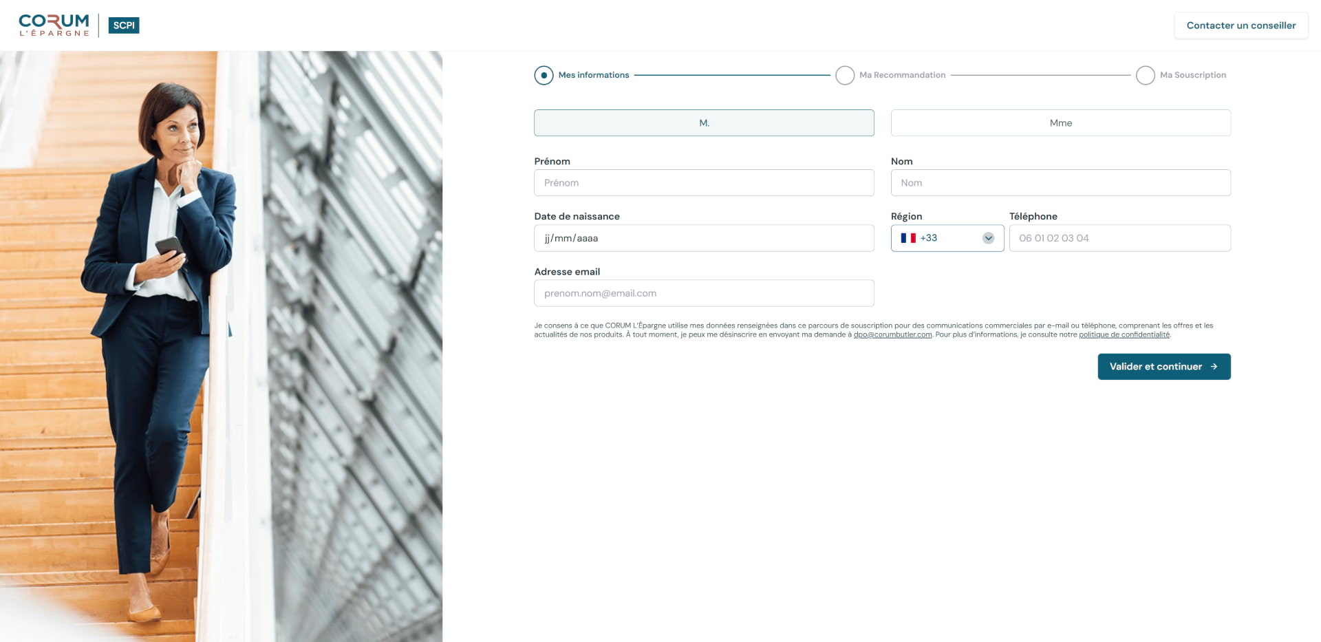 Souscription en ligne site internet Corum